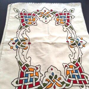 Pair (2) of Needlepoint Embroidery Celtic Knots Hand-made Pillow Case Living